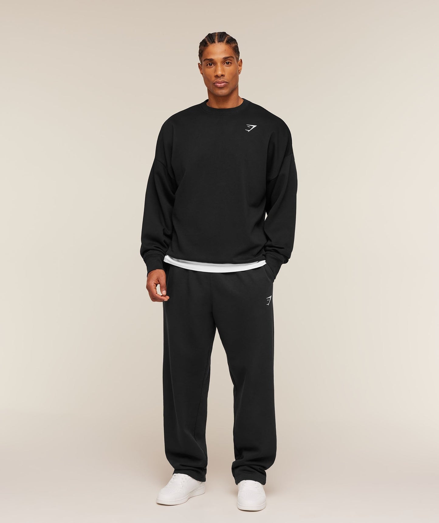 Gymshark Oversized Crest Crew - Black