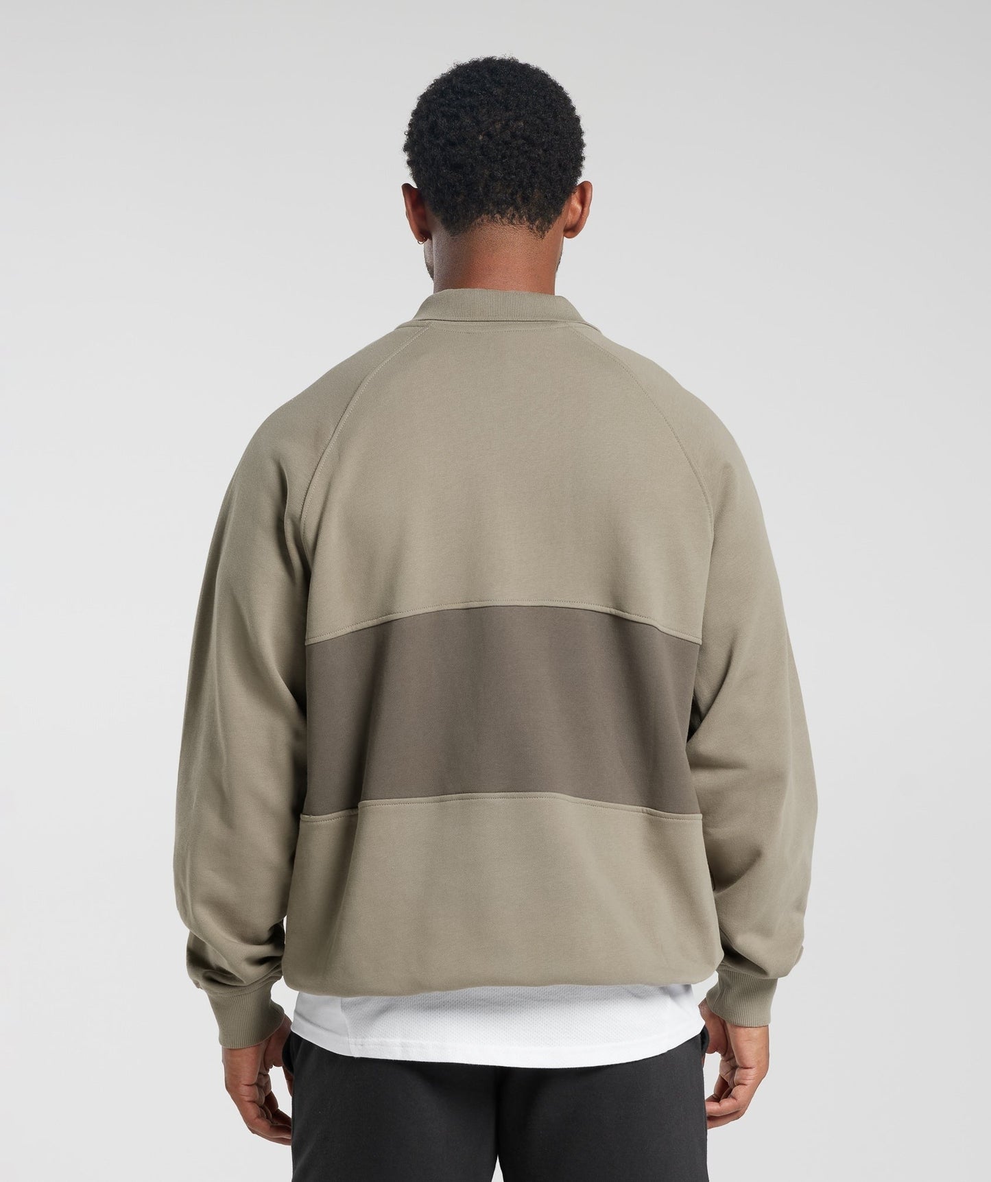 Gymshark Rest Day Essentials Sweatshirt Polo - Linen Brown/Camo Brown