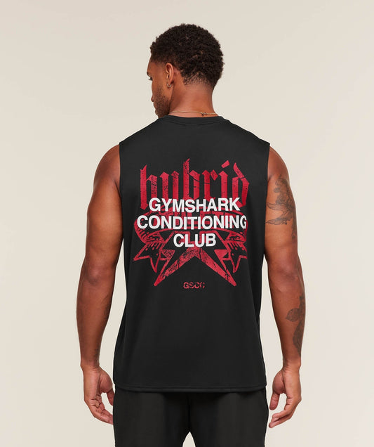 Gymshark Hybrid Graphic Tank - Black