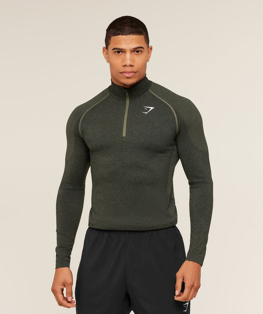 Gymshark Vital 1/4 Zip - Core Olive/Black