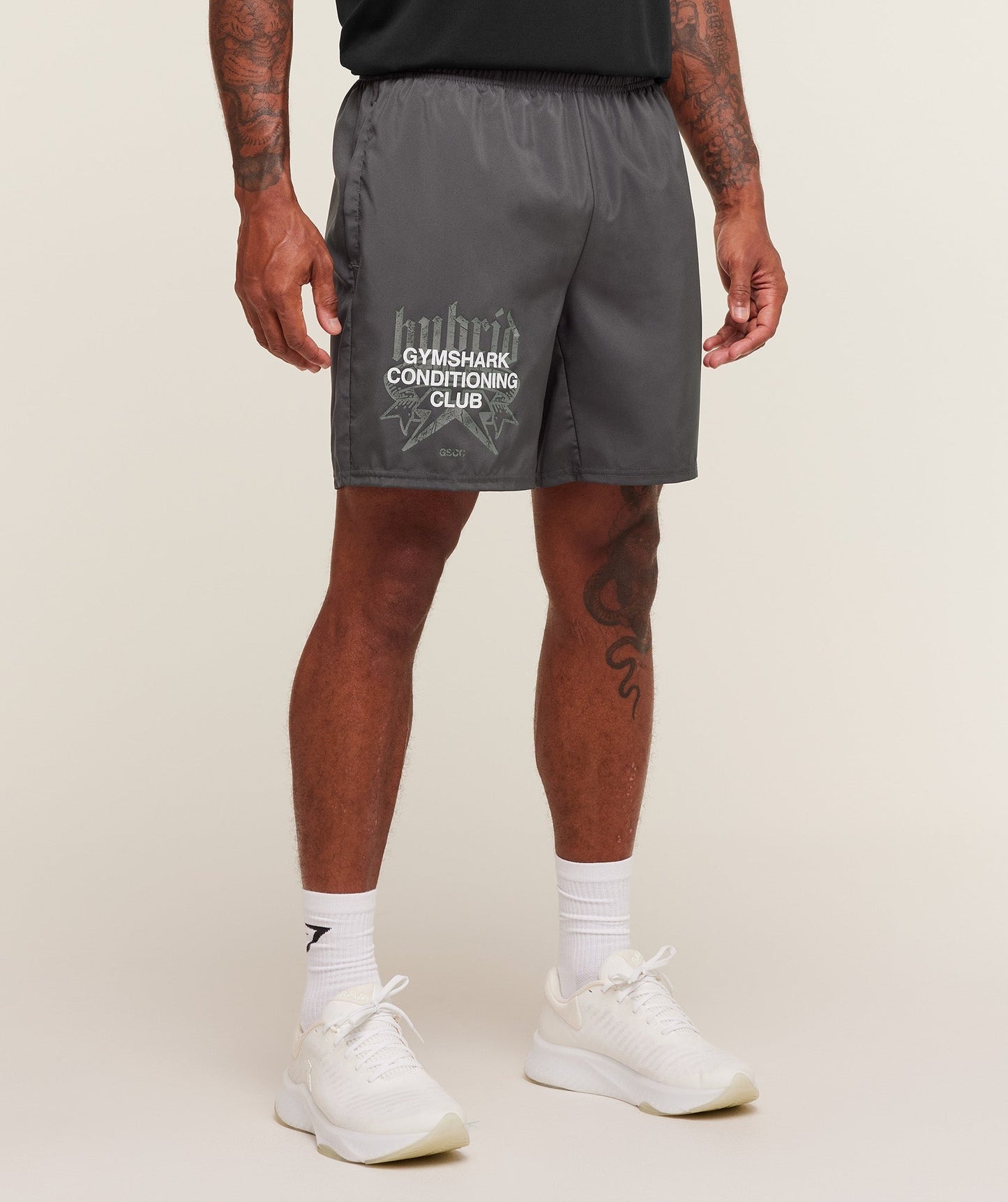 Gymshark Hybrid Graphic 7" Shorts - Grey