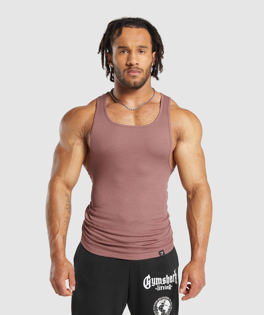 Gymshark Ribbed Tank 1PK - Brick Brown
