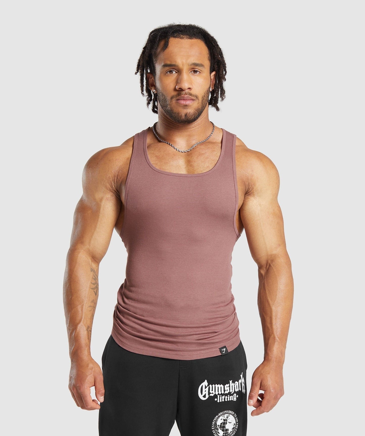 Gymshark Ribbed Tank 1PK - Brick Brown