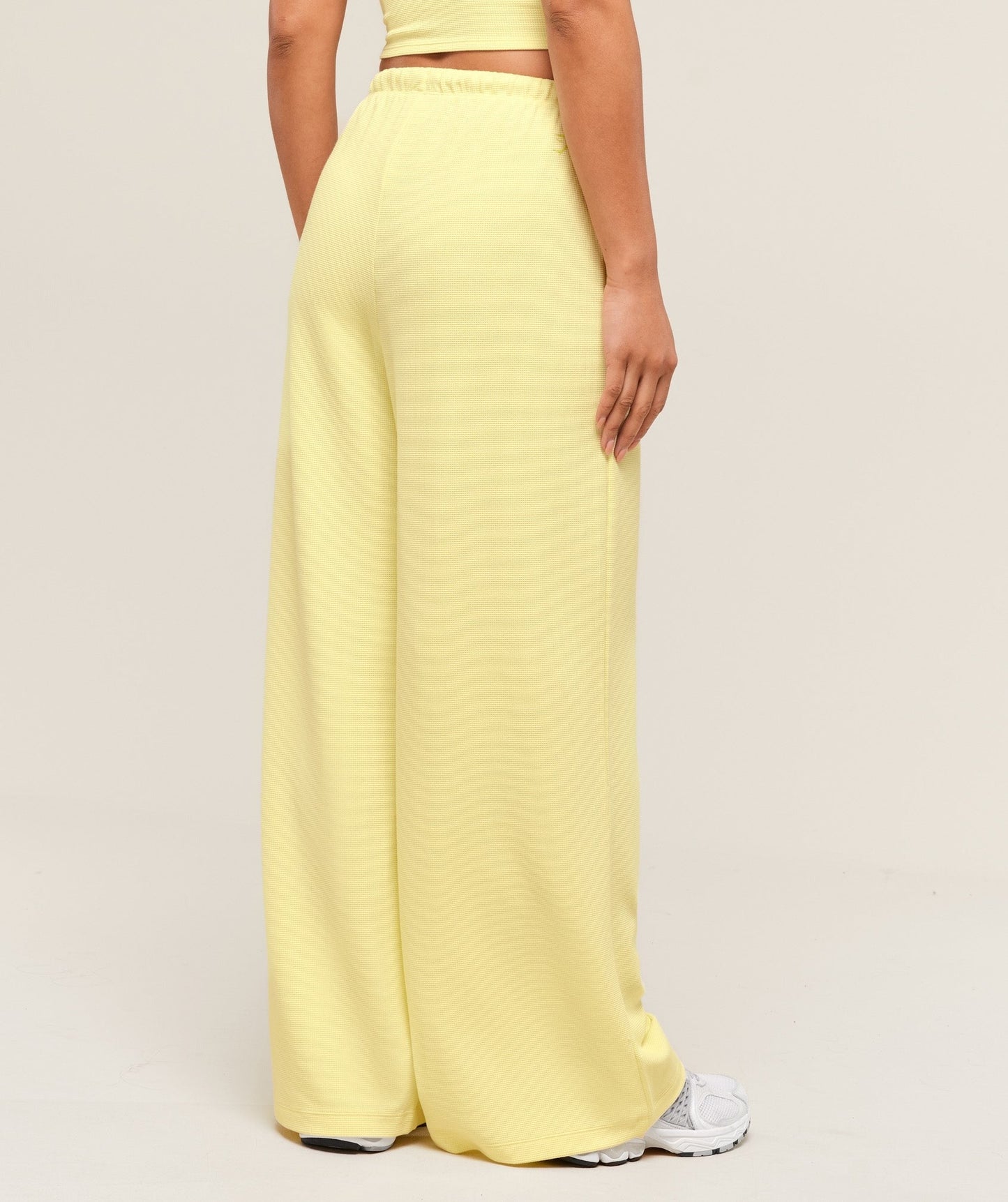 Gymshark Waffle Wide Leg Pants - Refresh Yellow