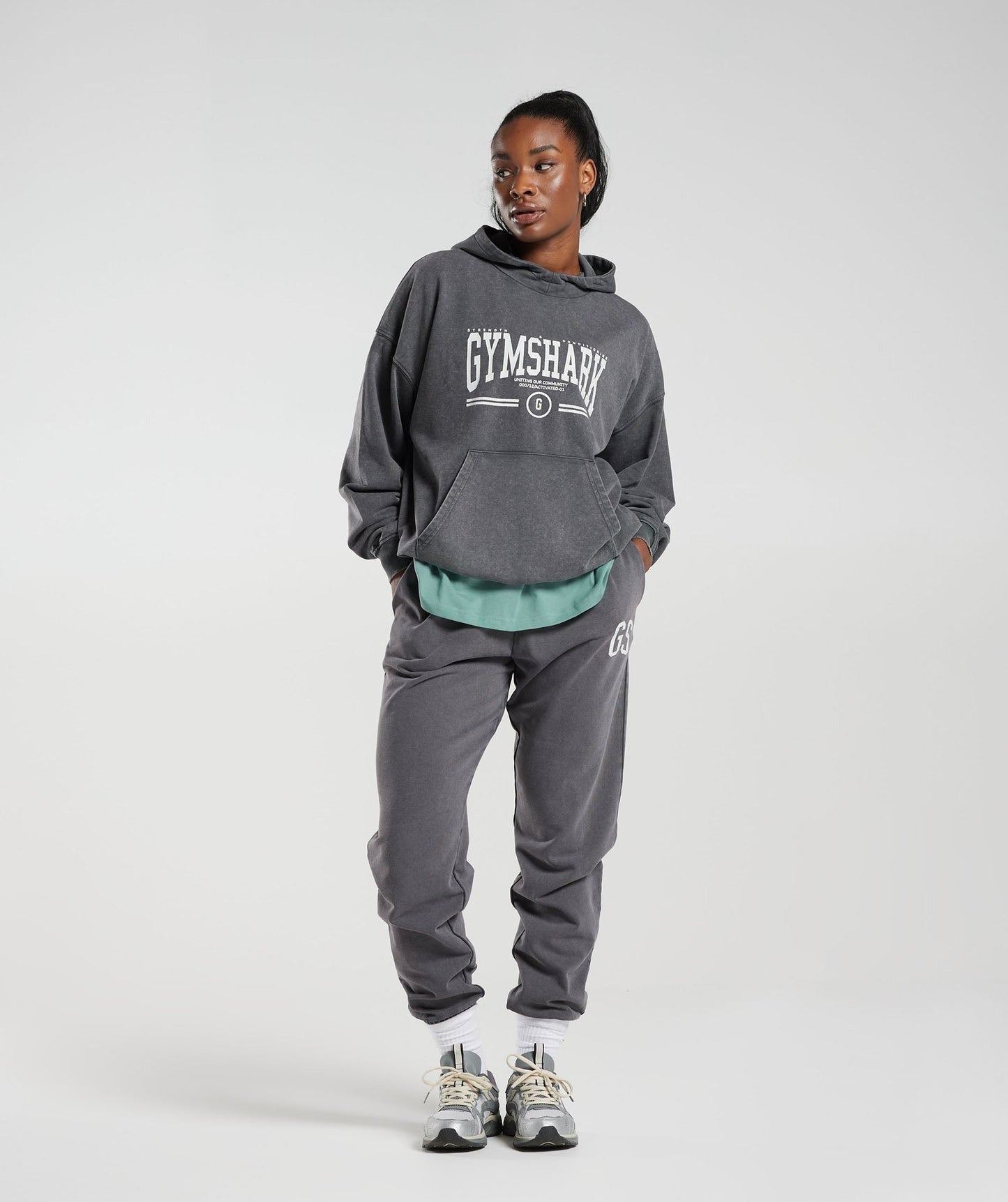 Gymshark Collegiate Oversized Hoodie - Silhouette Grey