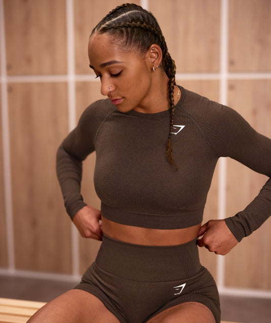 Gymshark Vital Crop Top - Espresso Marl