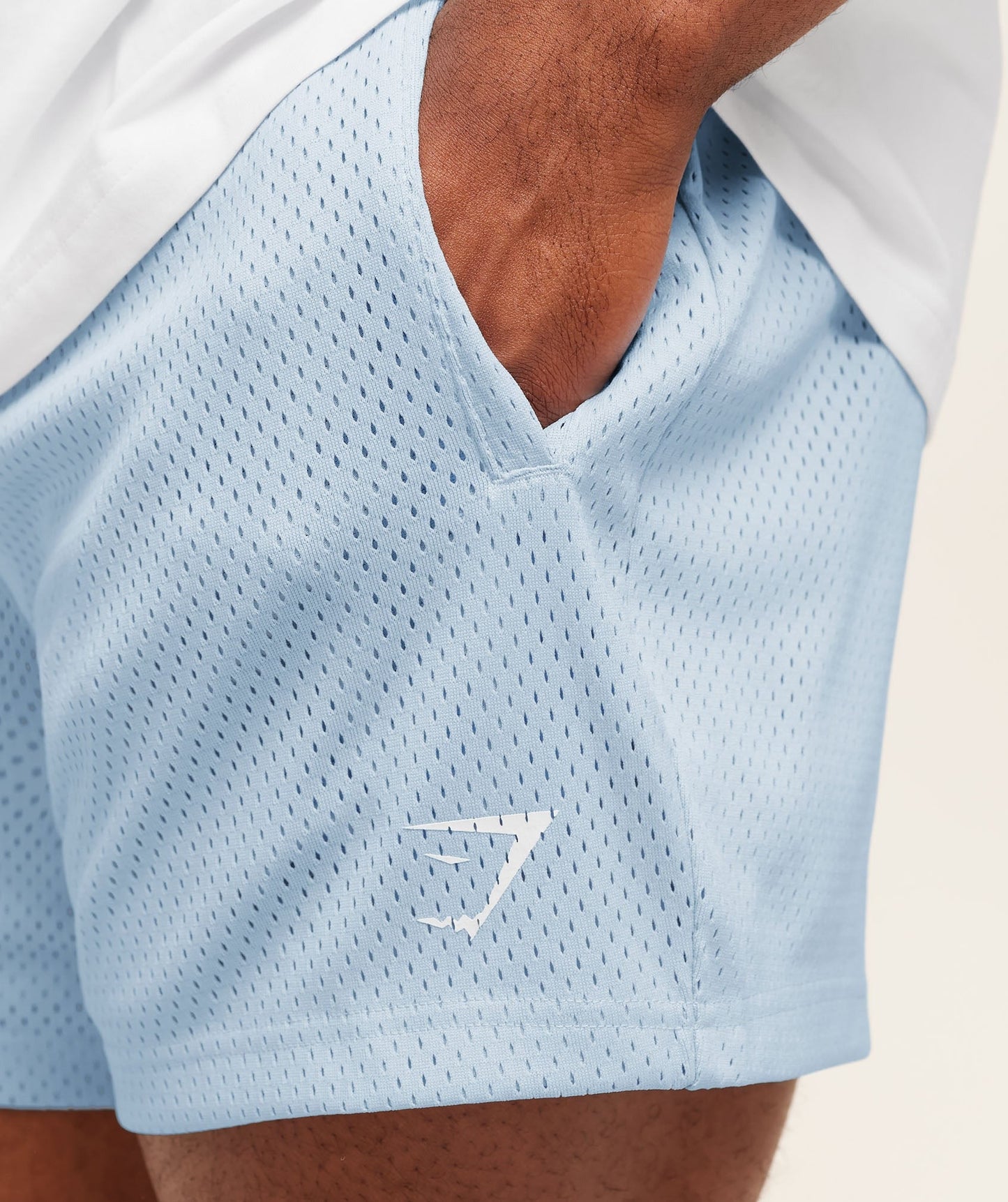 Gymshark Lifting Mesh 5" Shorts - Chilled Blue