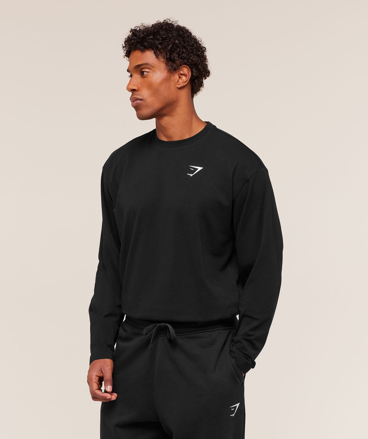 Gymshark Essential Oversized Long Sleeve T-Shirt - Black