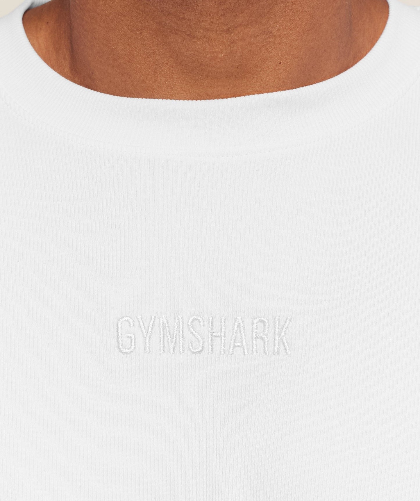 Gymshark Oversized Premium Ribbed T-Shirt - White