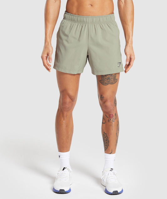 Gymshark Sport 5" Shorts - Chalk Green/Strength Green