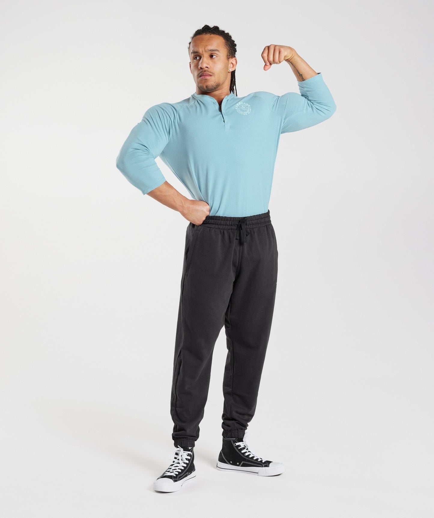 Gymshark Legacy Henley Top - Iceberg Blue