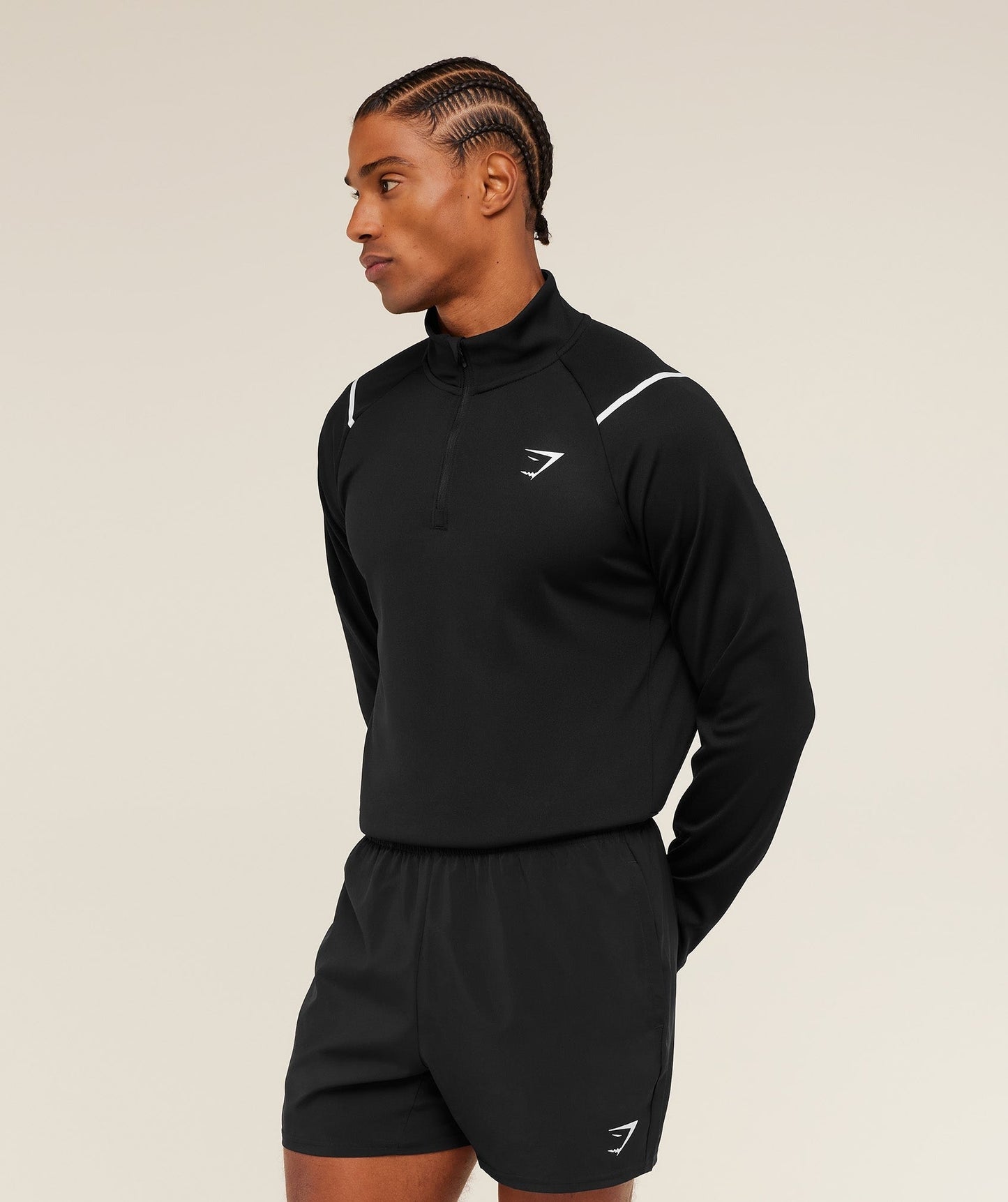 Gymshark Arrival Contrast 1/4 Zip - Black