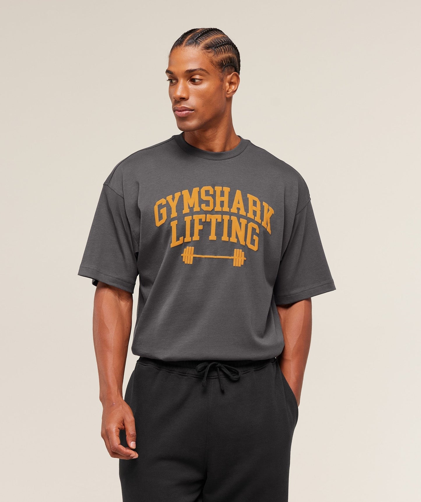 Gymshark Lifting Barbell T-Shirt - Onyx Grey
