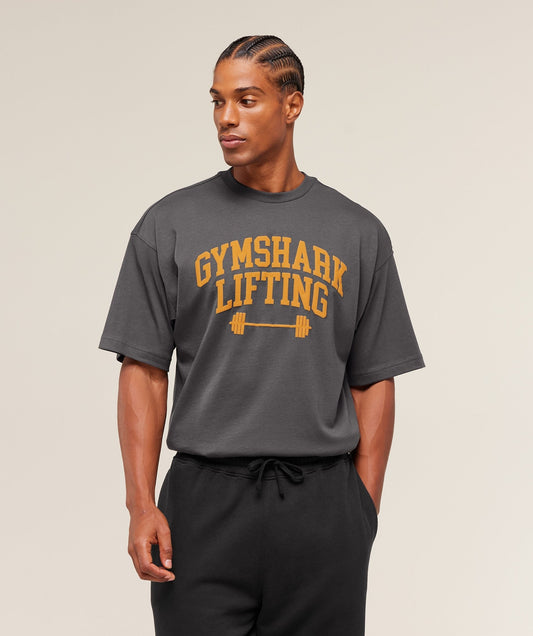 Gymshark Lifting Barbell T-Shirt - Onyx Grey