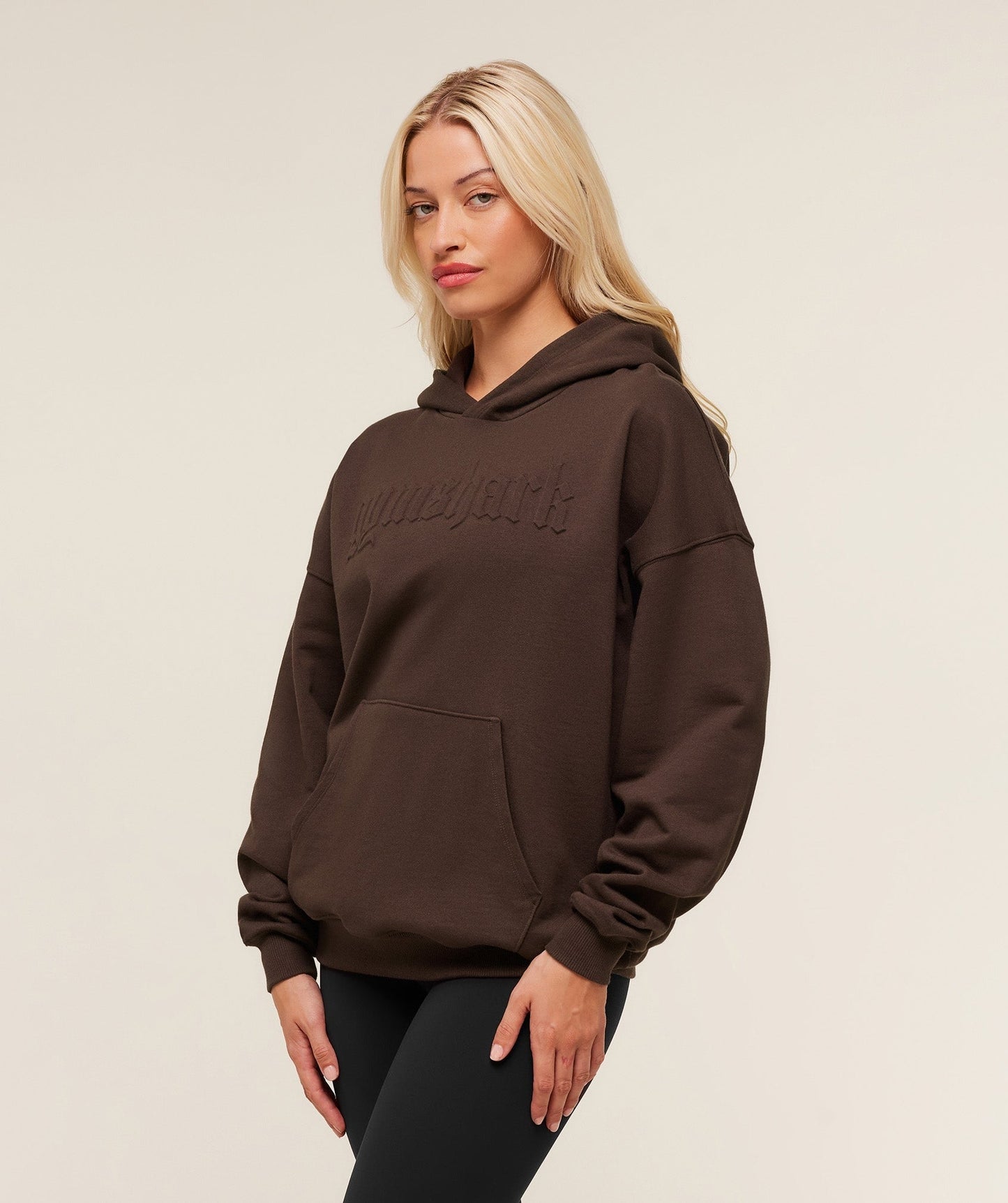 Gymshark Embossed Graphic Oversized Hoodie - Archive Brown