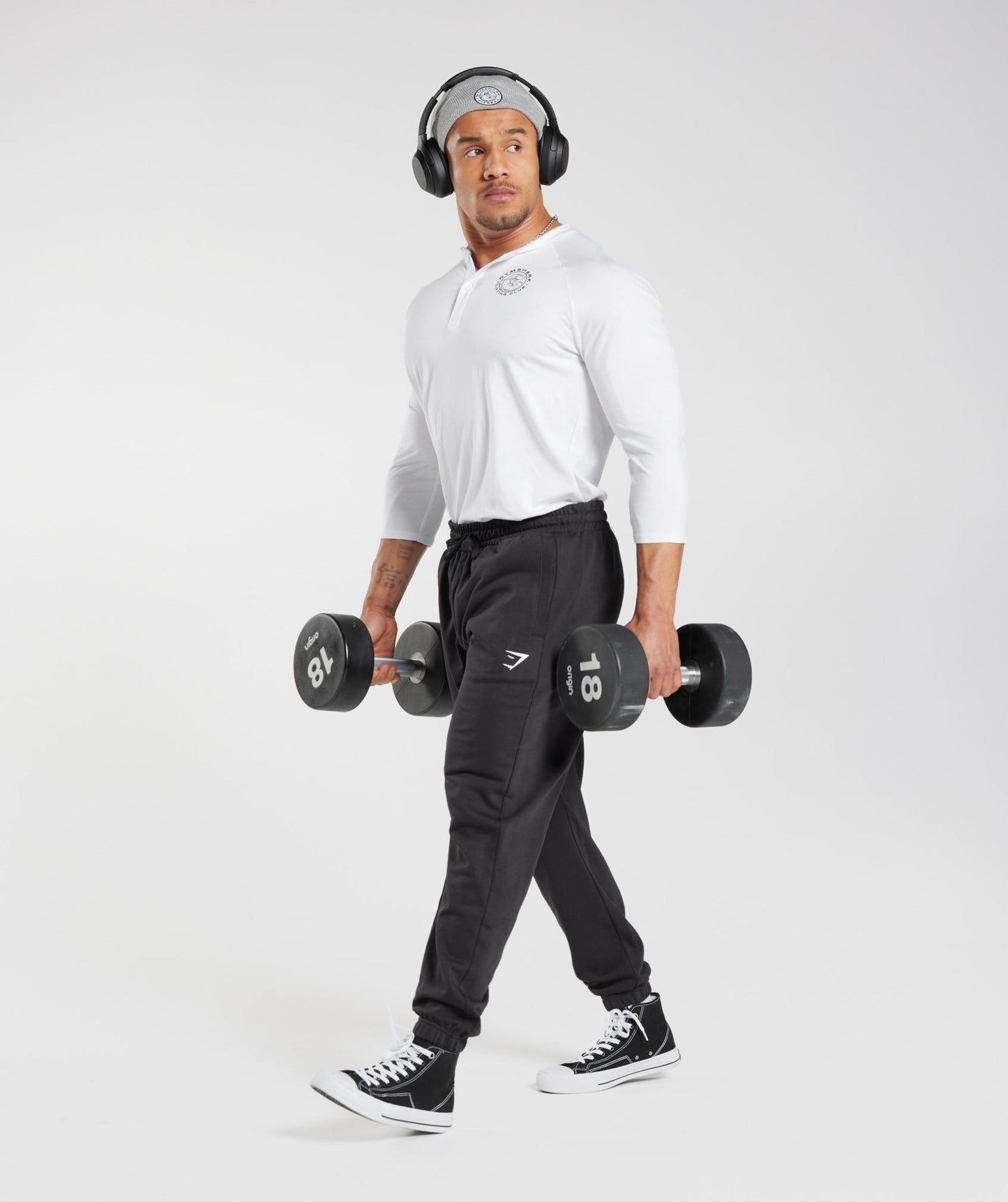 Gymshark Legacy Henley Top - White