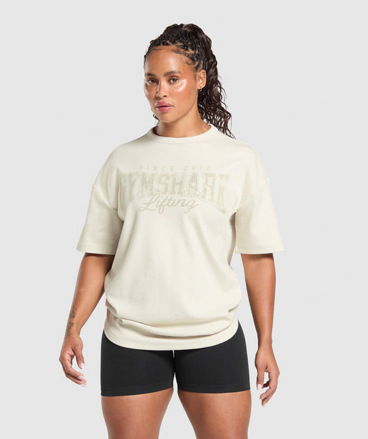 Gymshark Lifting Oversized Pump Cover - Oat White