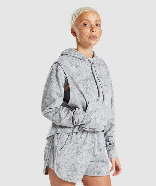 Gymshark Chalk Hoodie - Light Grey Print