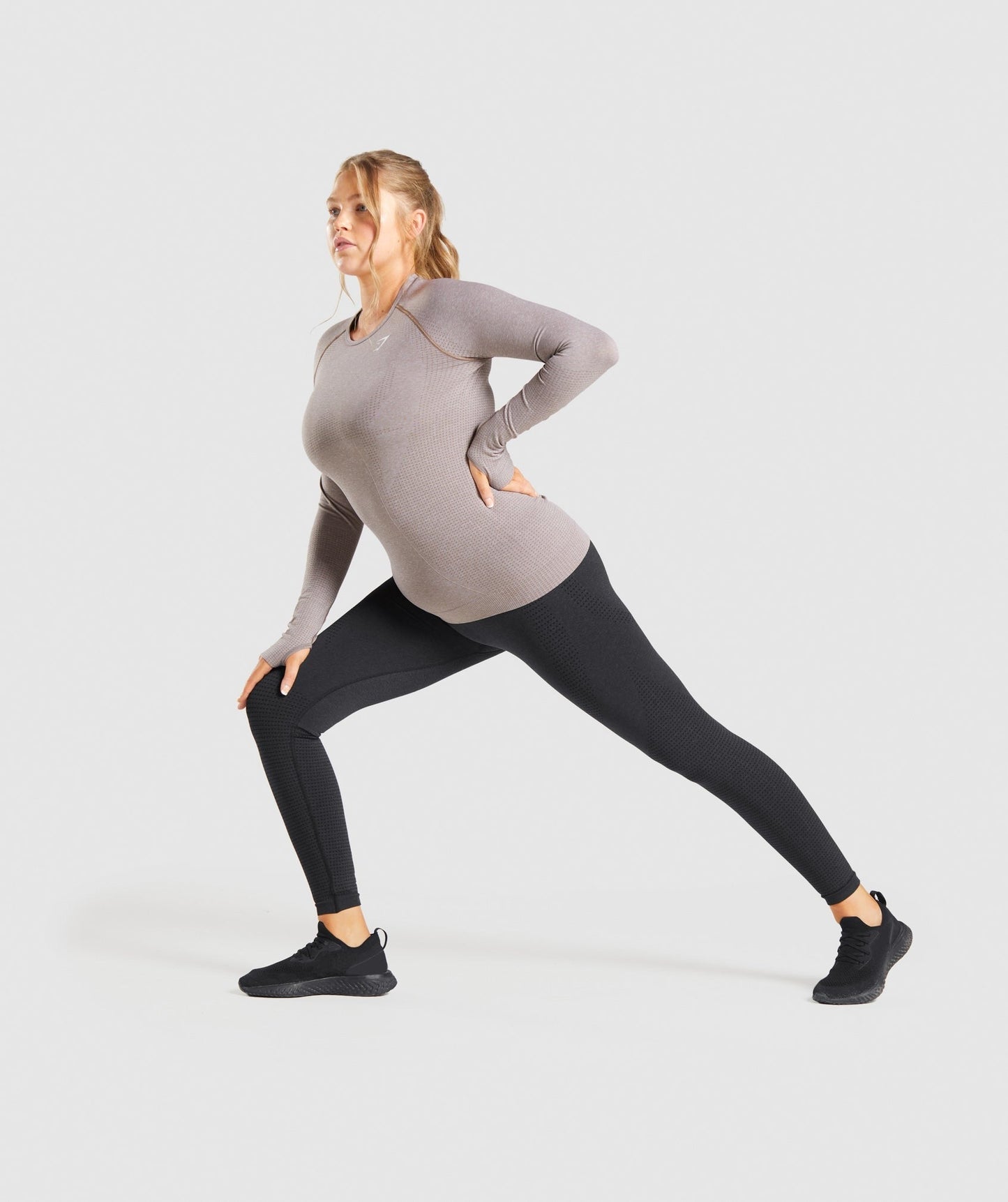 DNU - Gymshark Vital Seamless 2.0 Long Sleeve Top - Taupe Marl