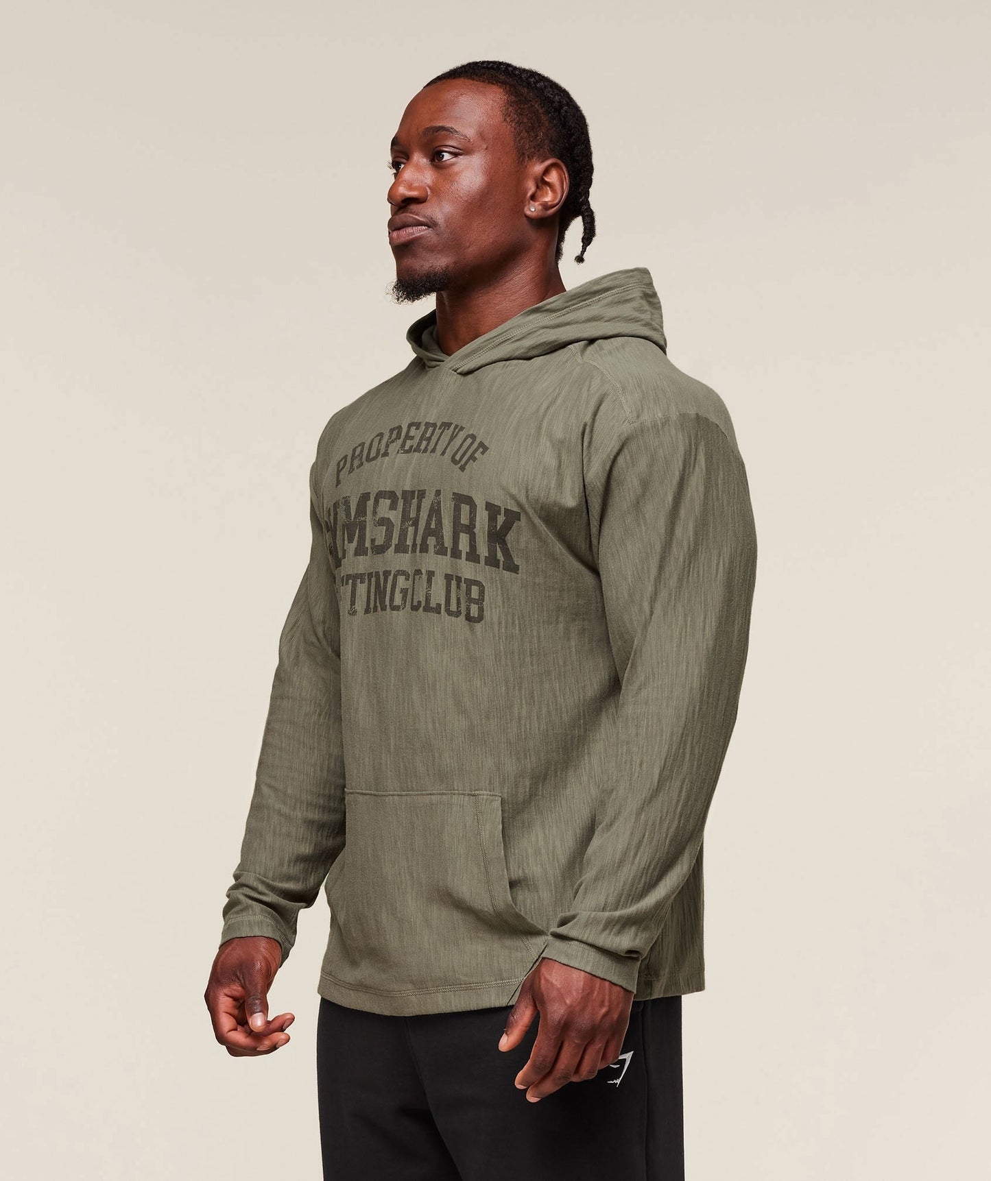 Gymshark Lightweight Slub Textured Hoodie - Utility Green