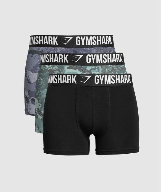 Gymshark Boxer Brief 3PK - Blue Surf/Denim Grey/Black