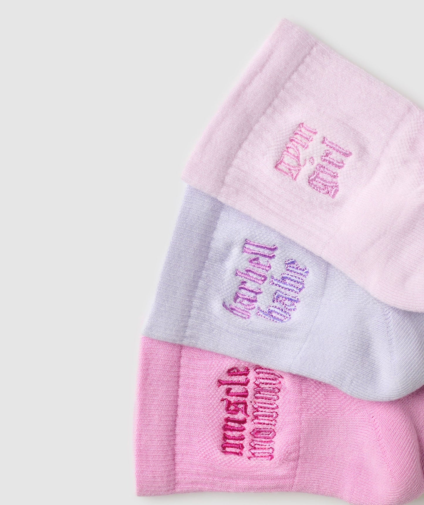 Gymshark Gym Babes Midi Sock 3pk - Sour Pink/Fresh Lilac/Ice Pink