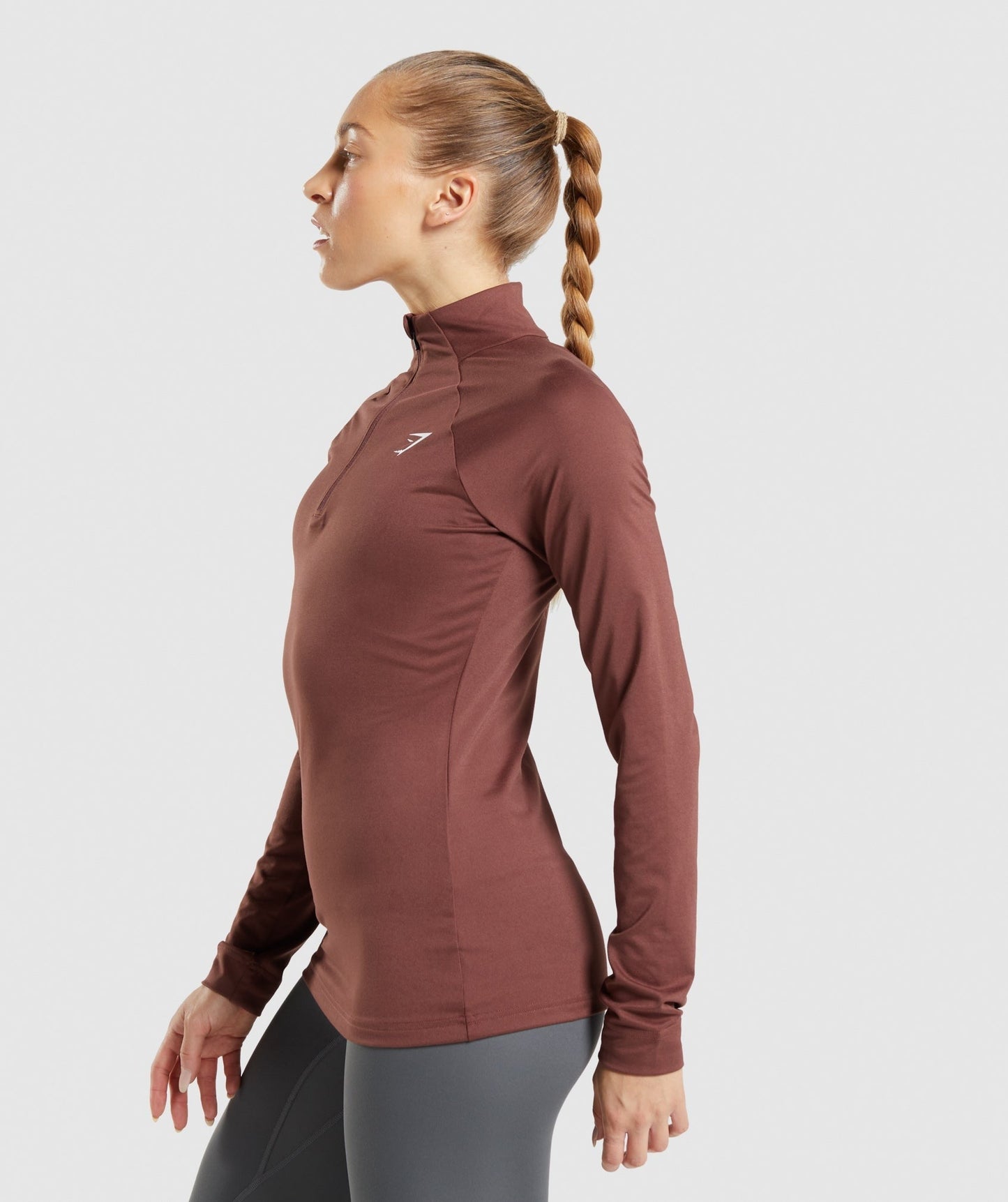 Gymshark Training 1/4 Zip - Cherry Brown