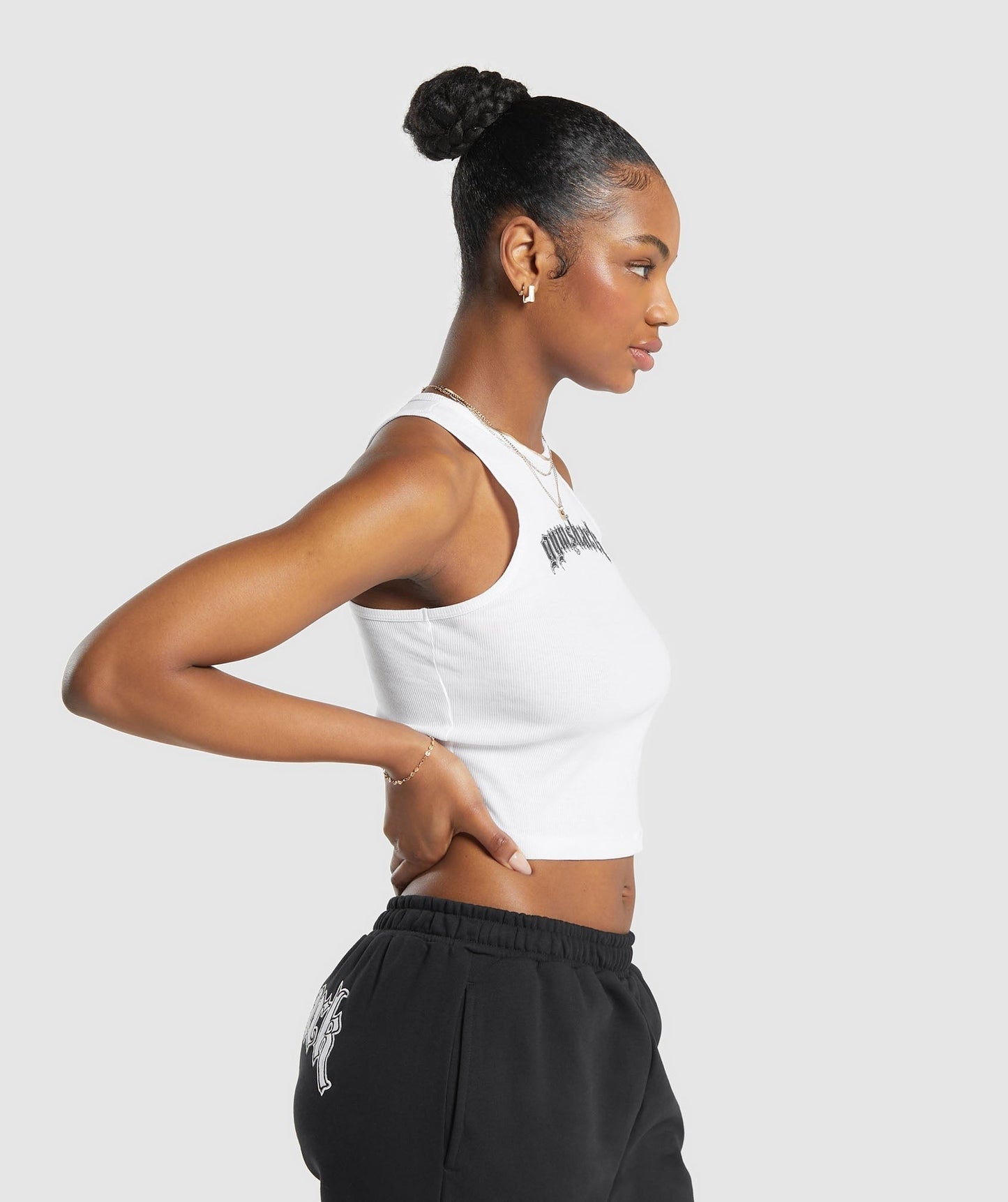 Gymshark Heavy Flex Graphic Midi Tank - White