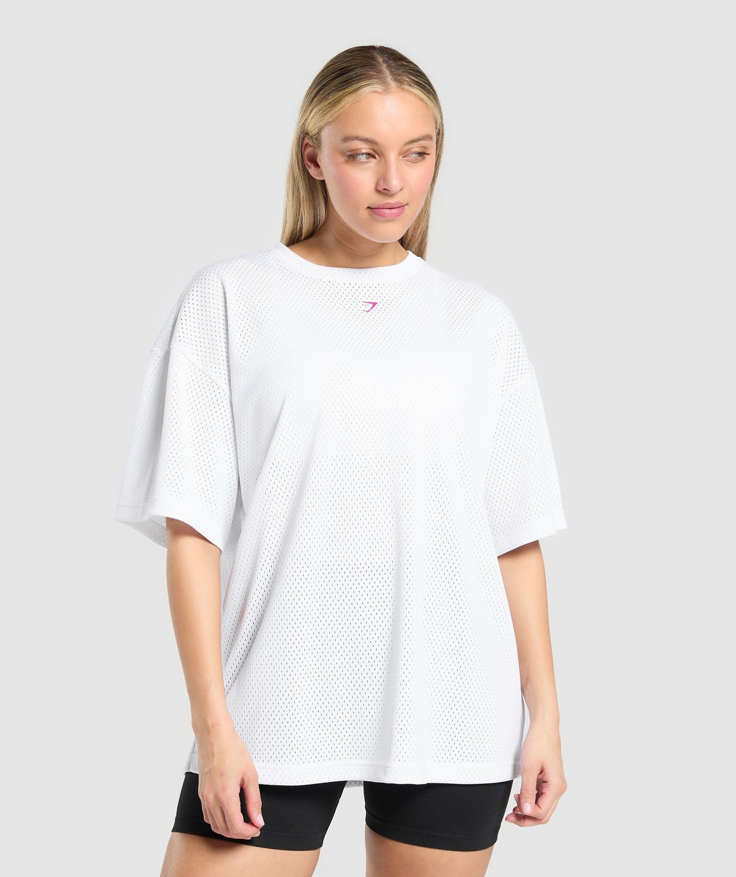Gymshark Mesh Graphic Oversized T-Shirt - White