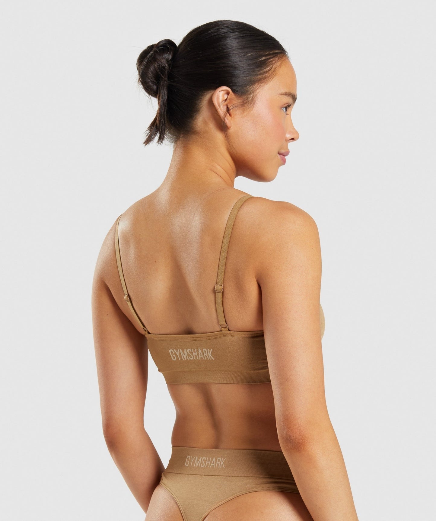 Gymshark Seamless Scoop Neck Bralette - Golden Light Brown