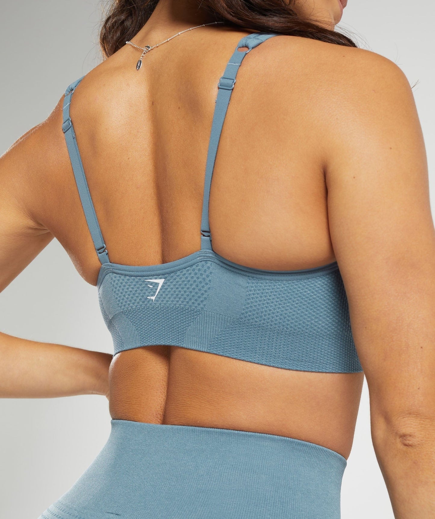 Gymshark Vital V Neck Sports Bra - Faded Blue Marl