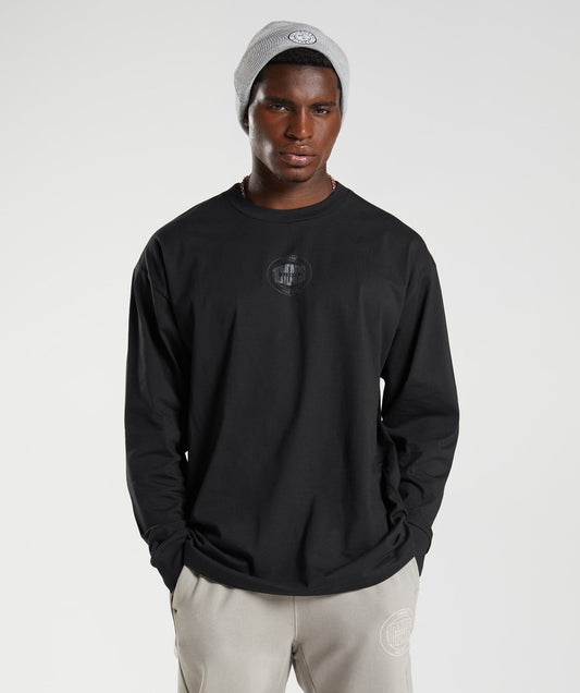 Gymshark GS10 Year Oversized Long Sleeve T-Shirt - Black
