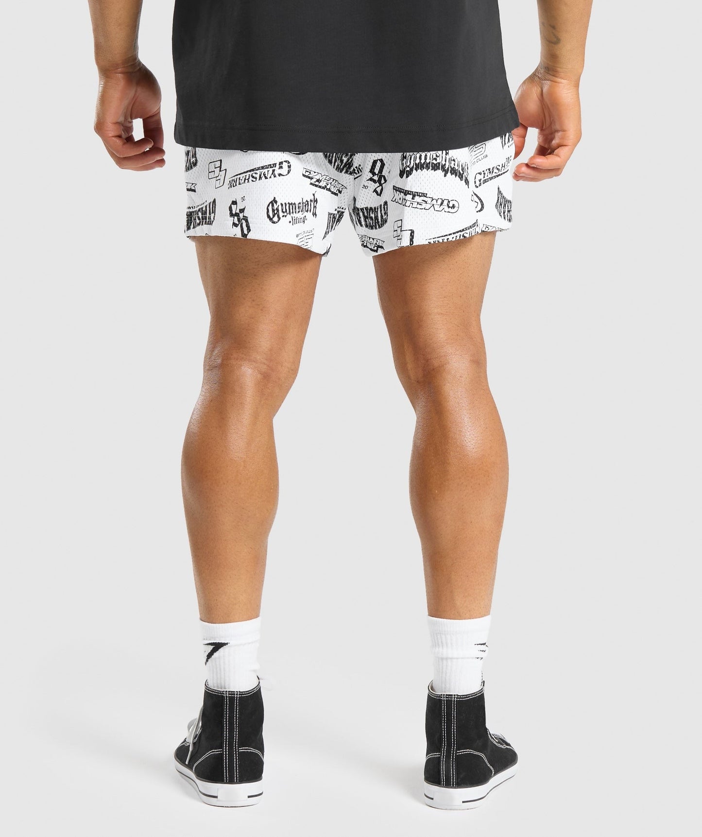 Gymshark Logomania Mesh 5" Shorts - Black