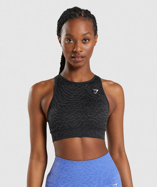 Gymshark Adapt Animal Seamless Sports Bra - Black