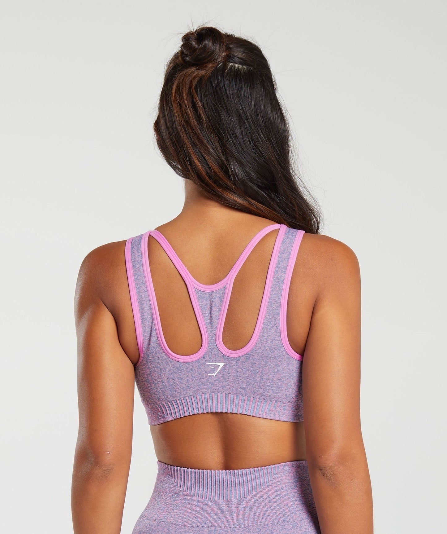 Gymshark Marl Seamless Scoop Bra - Light Pink/Light Blue Marl/Sherbet Pink