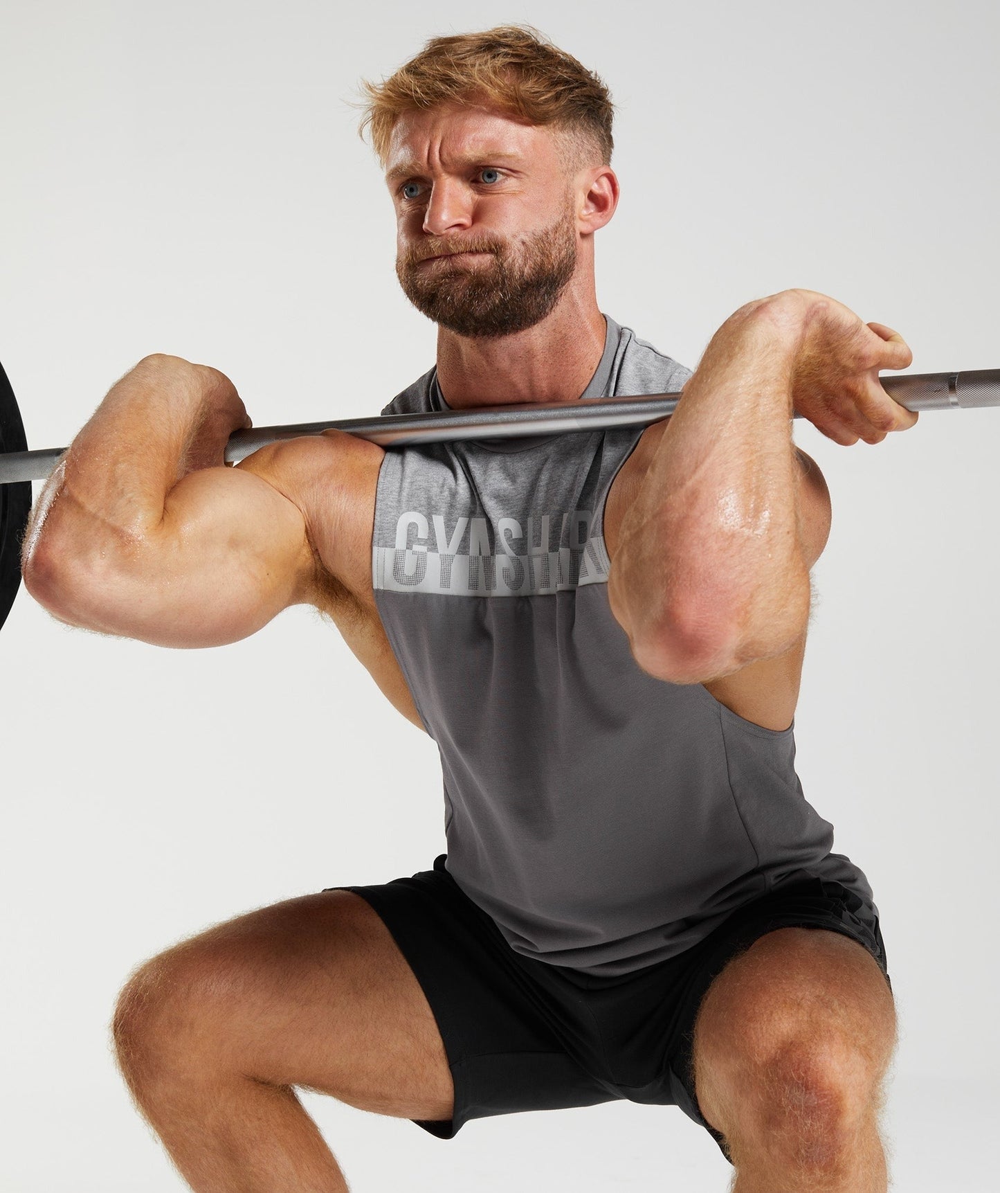 Gymshark Bold React Drop Arm Tank - Coin Grey