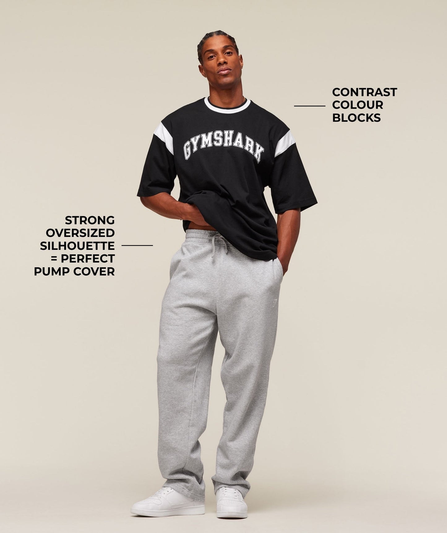 Gymshark GSLC Oversized T-Shirt - Black/White