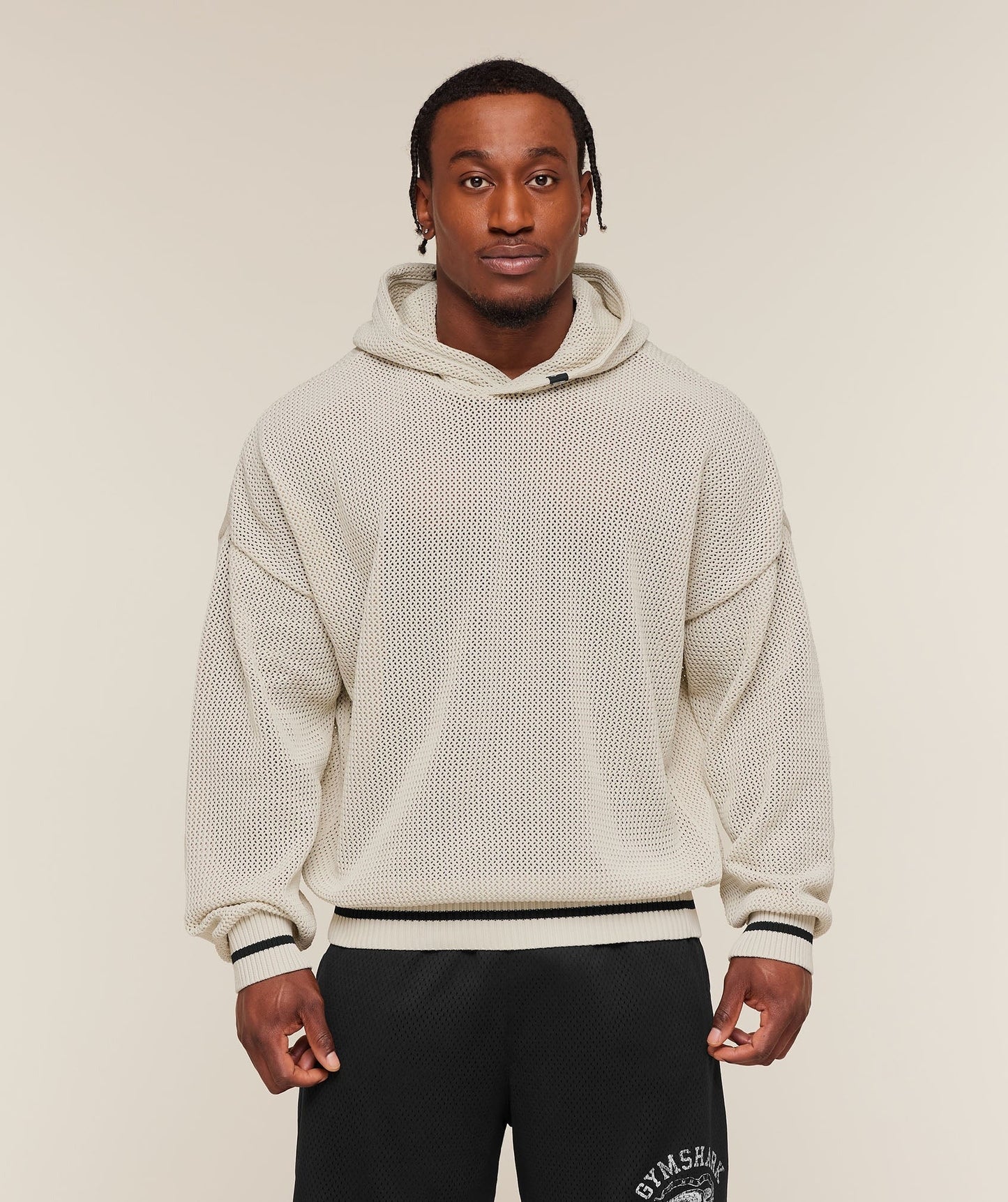 Gymshark Collective Crochet Style Hoodie - Tinted White