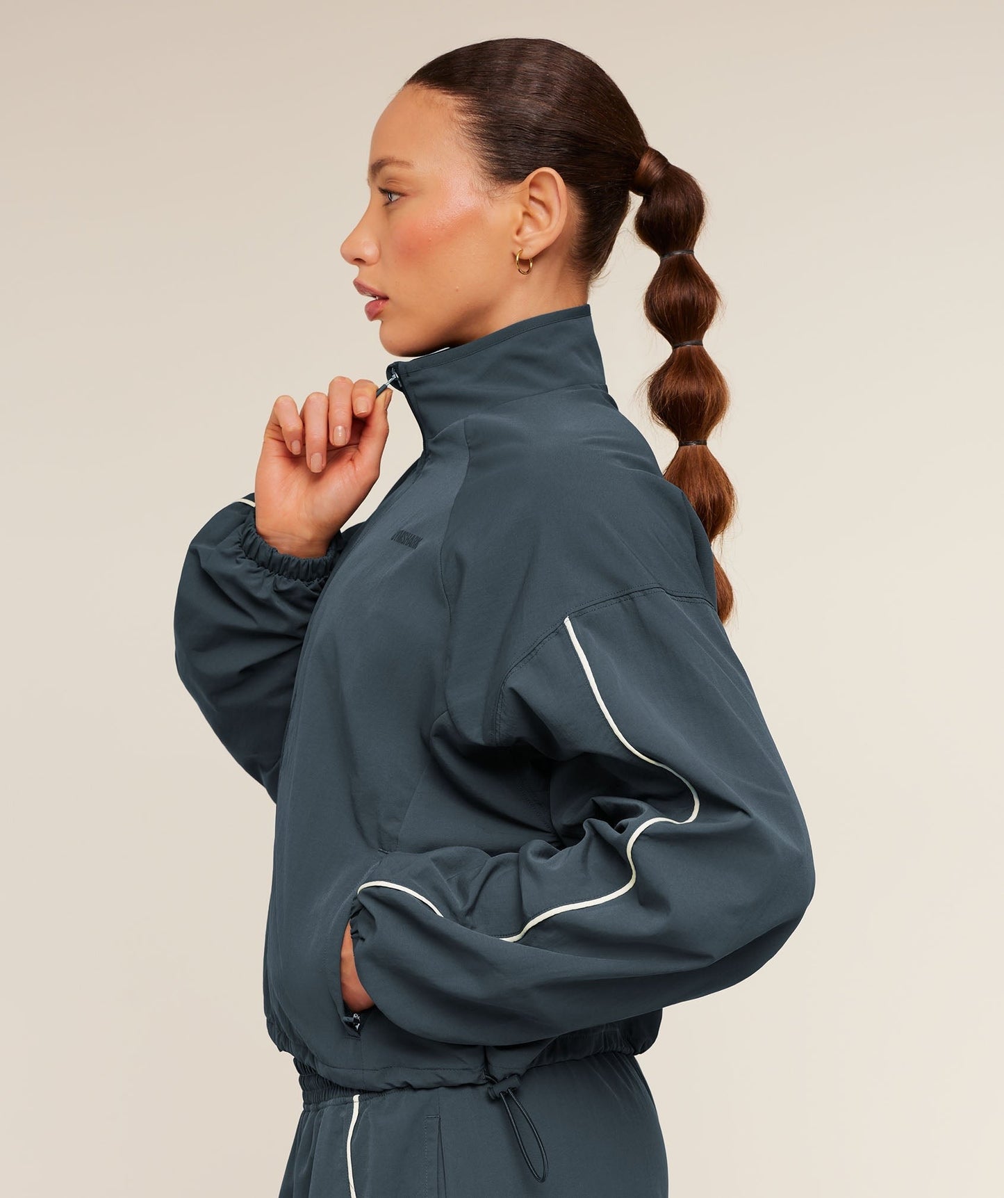 Gymshark To From Zip Through - Stealth Blue/Soft White