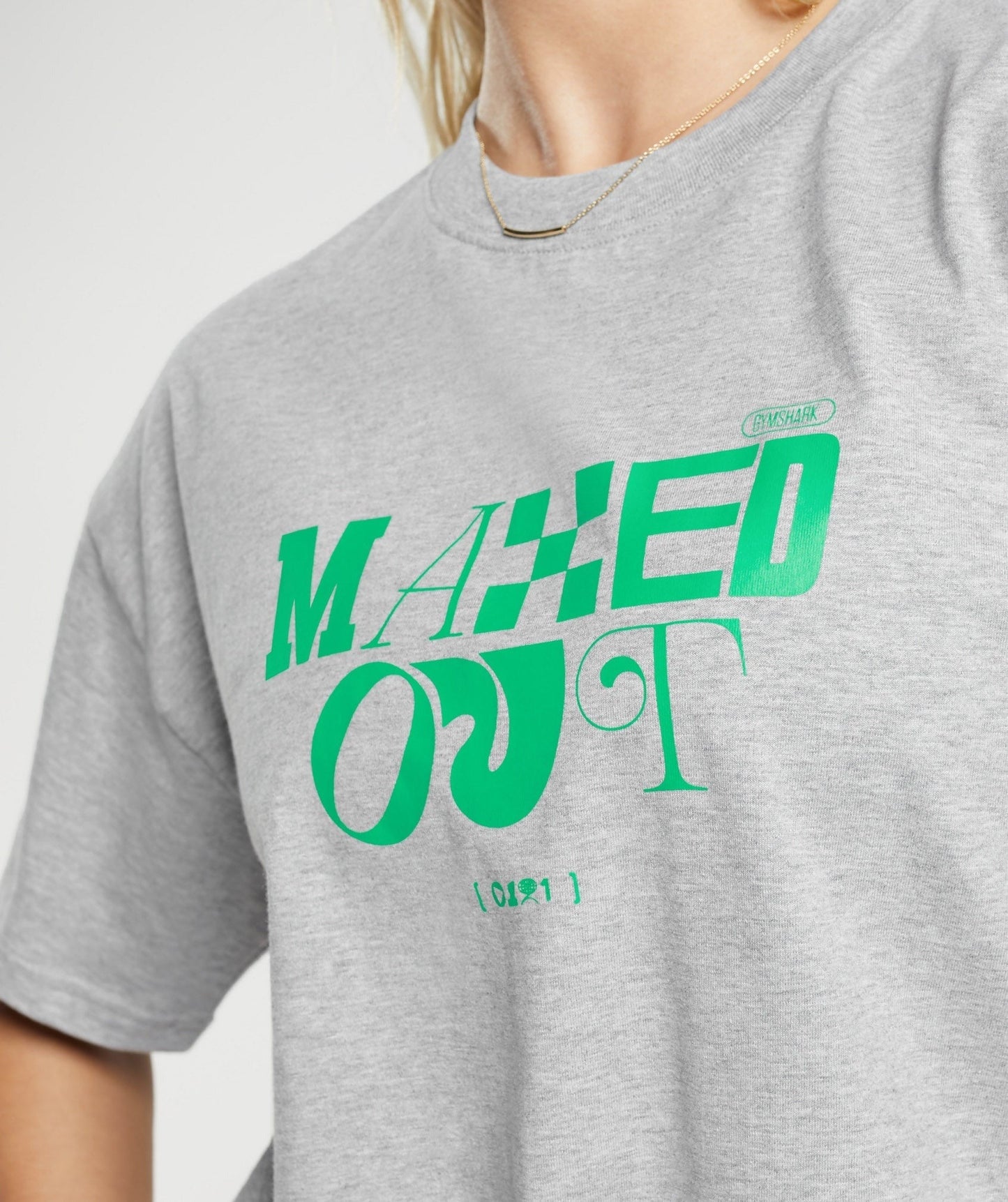 Gymshark Maxed Out Oversized T-Shirt - Light Grey Marl