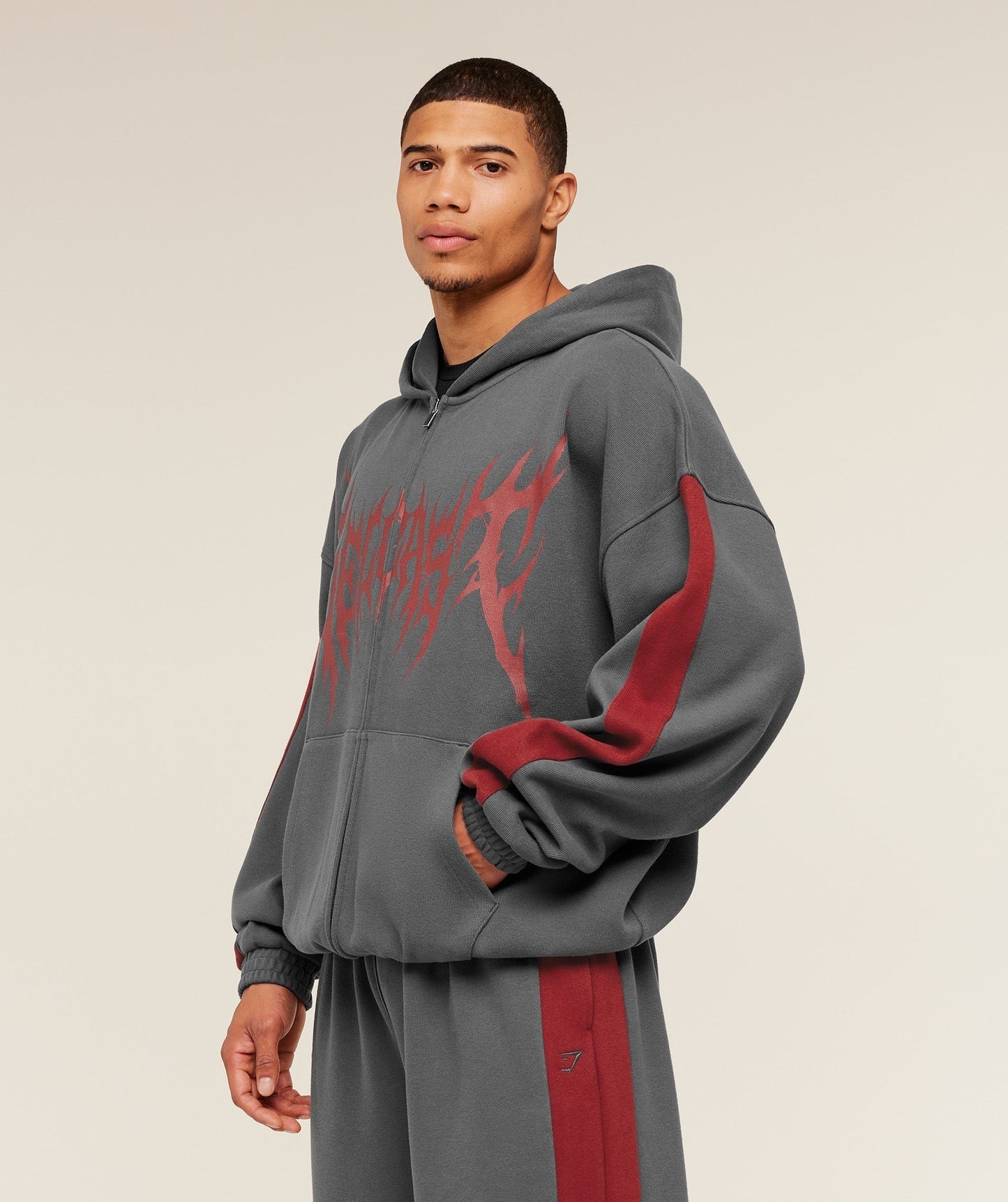 Gymshark x Carlos Belcast Zip Up Hoodie - Grey