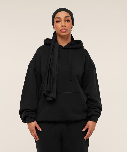 Gymshark Pump Cover Structured Fleece Hoodie - Black/Wash