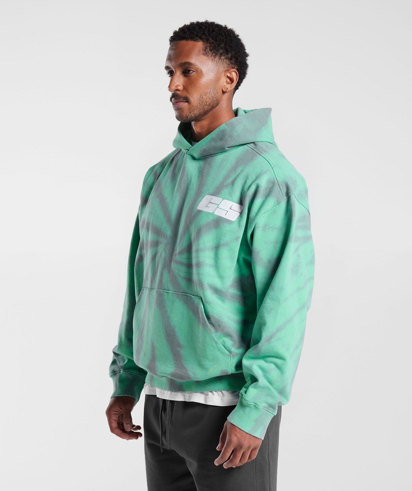 Gymshark Rest Day Hoodie - Oxidized Green/Silhouette Grey/Spiral Optic Wash