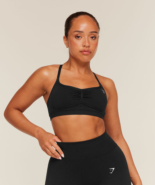 Gymshark Lift Seamless Sports Bra - Black/Black Marl