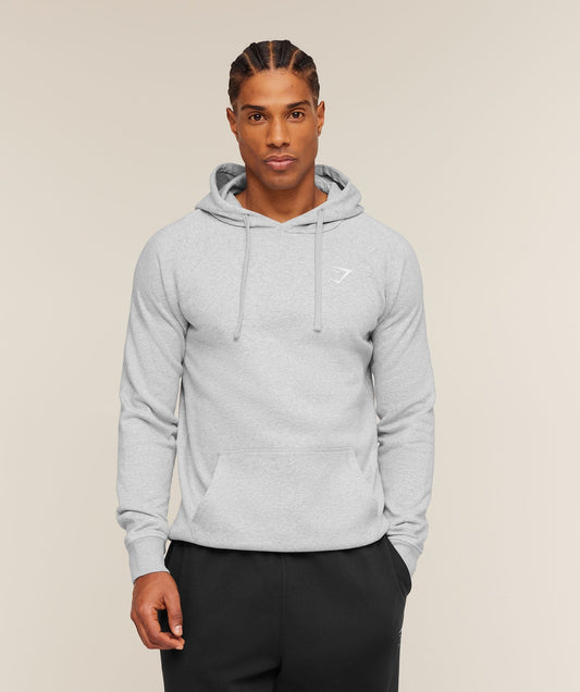 Gymshark Crest Hoodie - Light Grey Marl