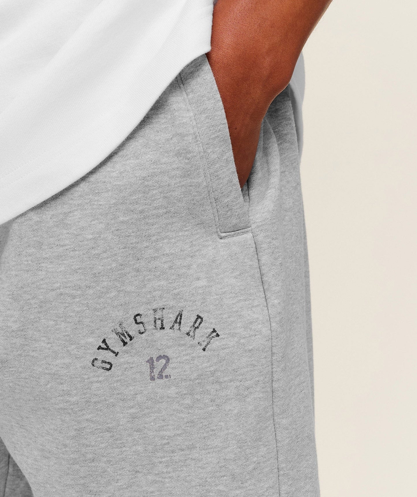 Gymshark 12 Graphic Joggers - Light Grey Core Marl