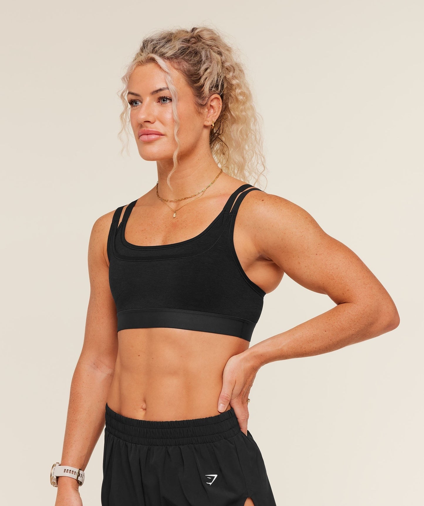 Gymshark Interval Seamless Medium Support Sports Bra - Black