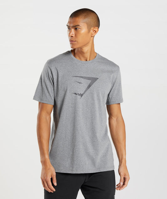 Gymshark Sharkhead Infill T-Shirt - Charcoal Grey Marl