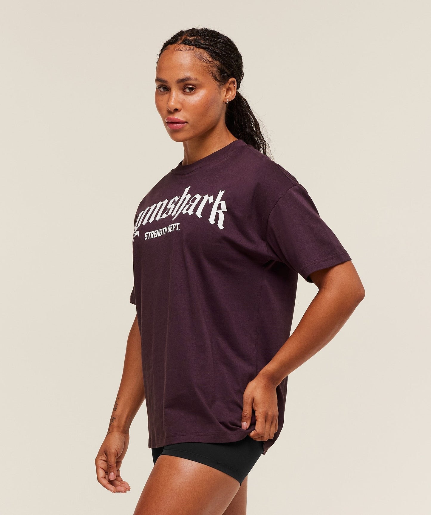 Gymshark Strength Department Oversized T-Shirt - Cherry Purple