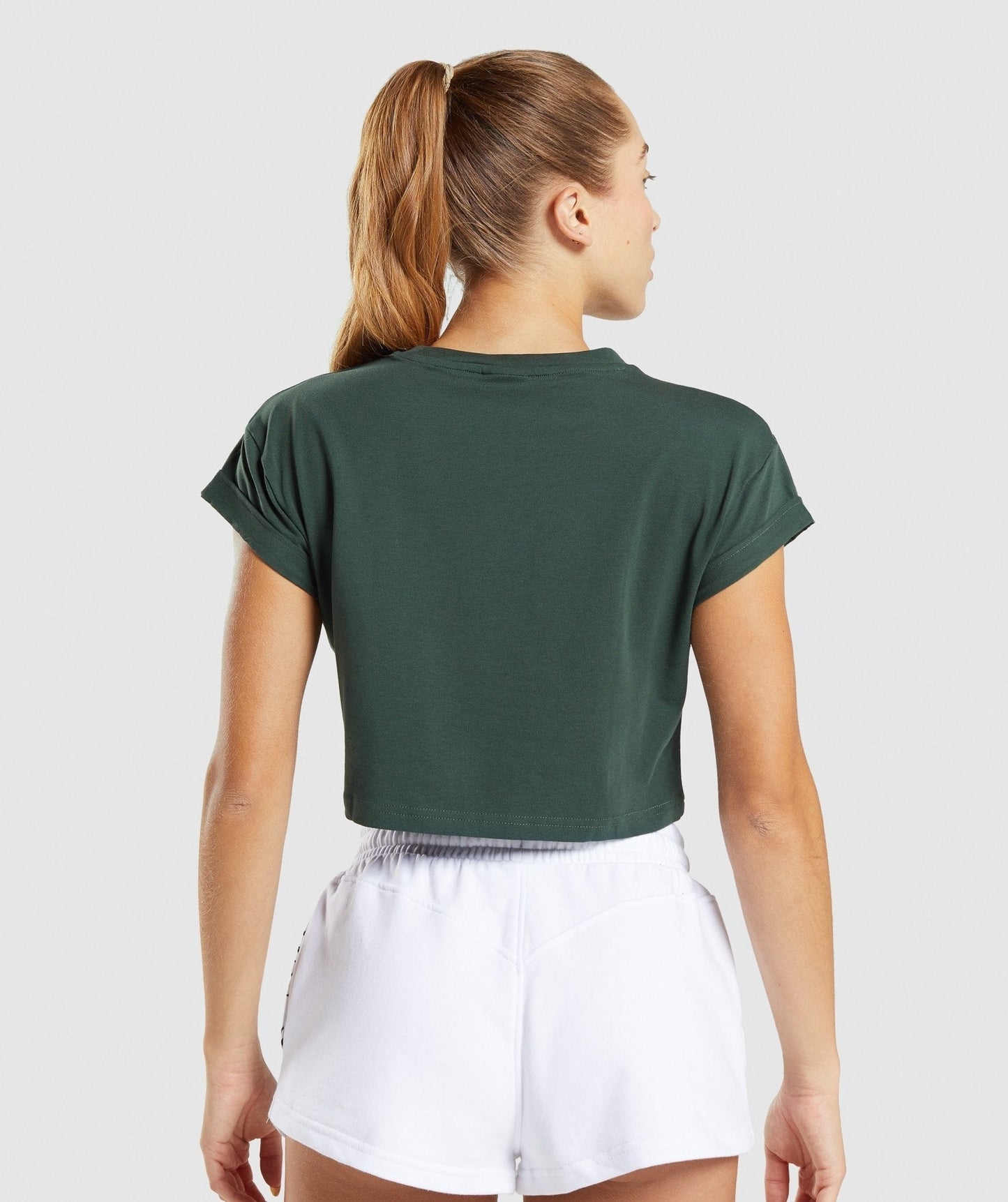 Gymshark Legacy Graphic Crop Tee - Dark Green